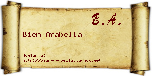 Bien Arabella névjegykártya
